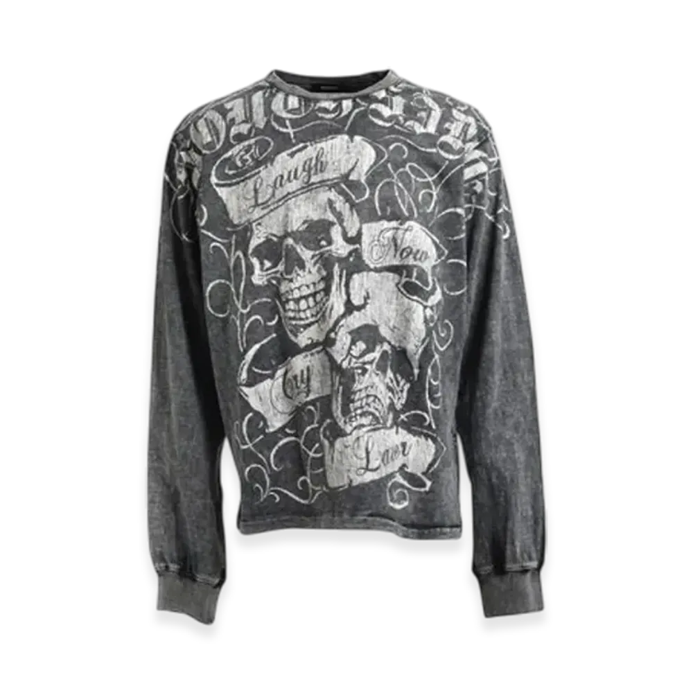 BREATH Skull Wash Ls Tee "Black"