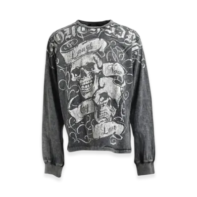 BREATH Skull Wash Ls Tee "Black"