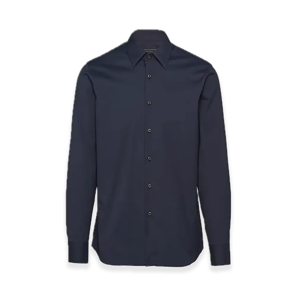 PRADA Stretch Poplin Shirt "Navy"