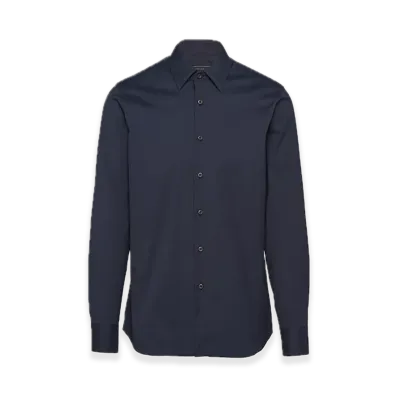 PRADA Stretch Poplin Shirt "Navy"