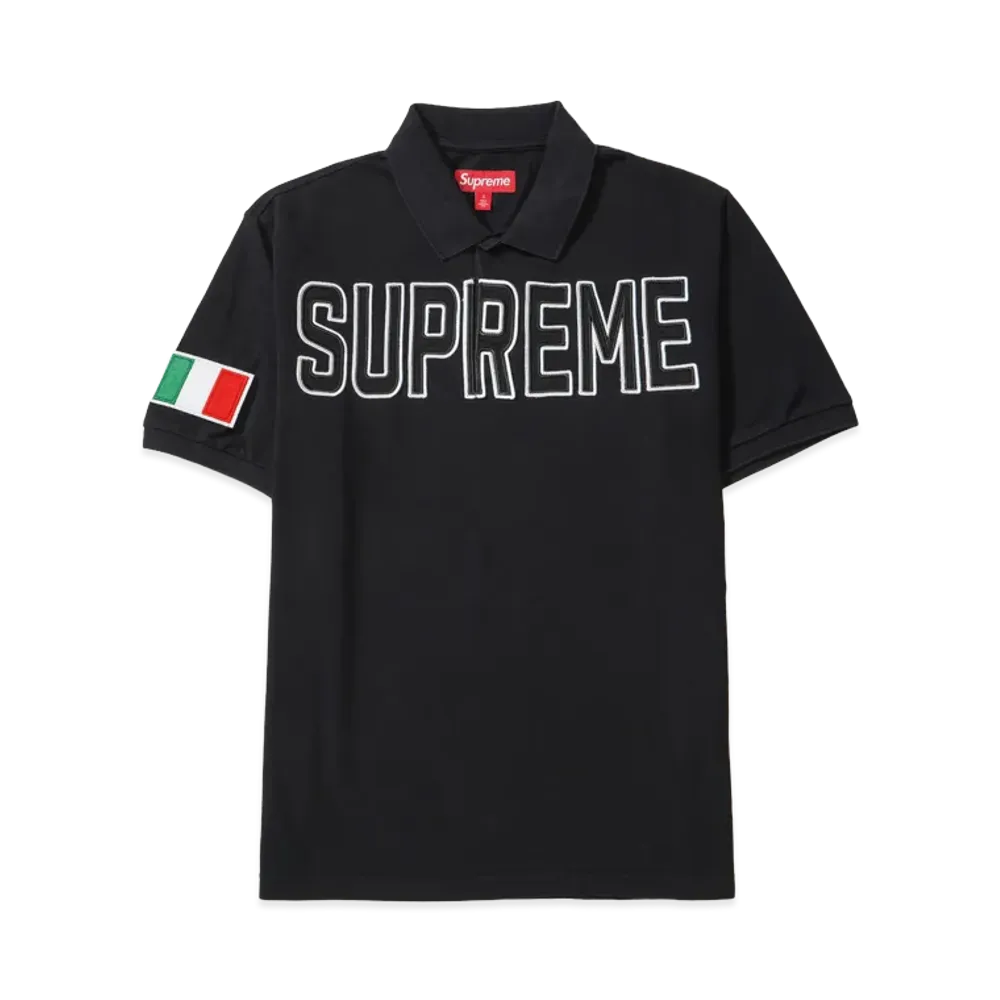 Supreme Twill Applique Polo "Black"