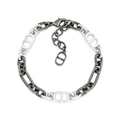 Dior CD Icon Chain Link Bracelet Ruthenium Brass "Silver"