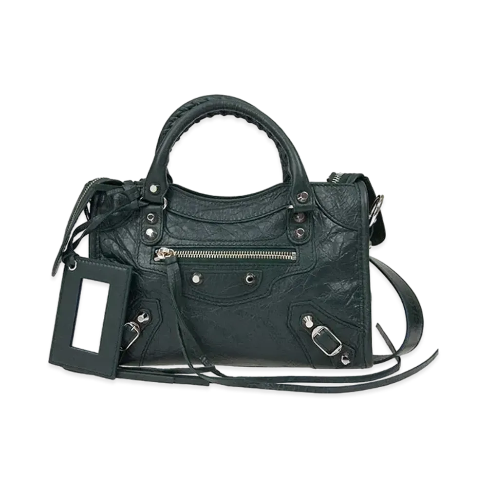 BALENCIAGA Handbag Lambskin "Dark Green"