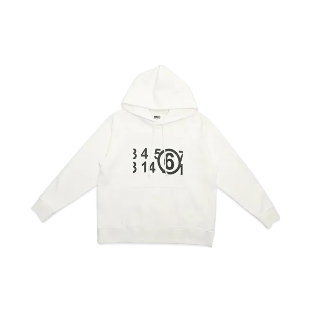 MM6 Maison Margiela Women's Logo Sweatshirt Hoodie "Off White"