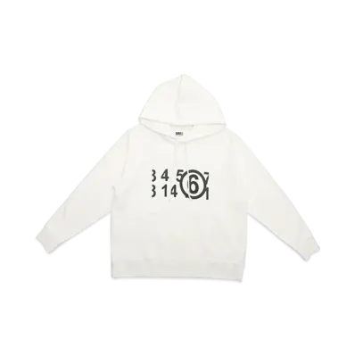 MM6 Maison Margiela Women's Logo Sweatshirt Hoodie "Off White"