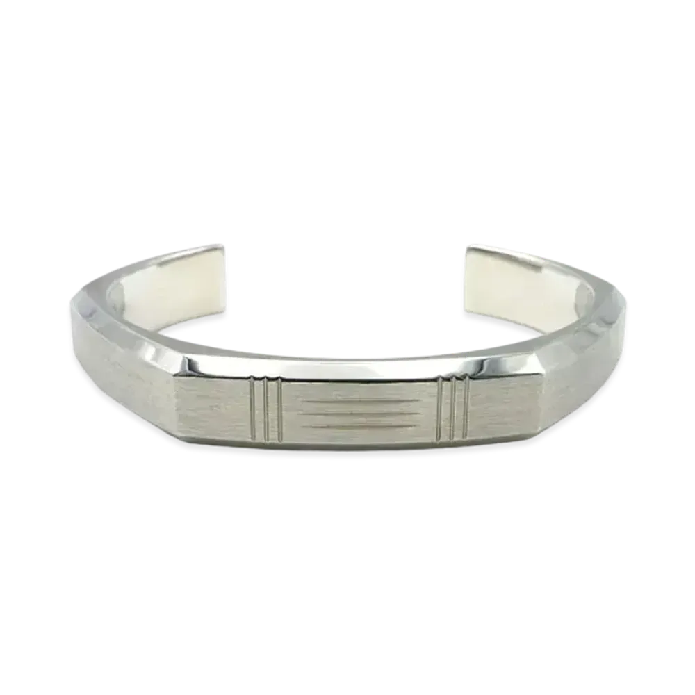 Hermes Toolbox Cuff Bracelet Stainless Steel "Silver"