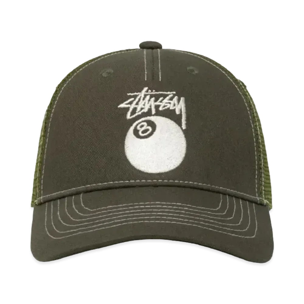 Stussy Low Pro Trucker 8 Ball Snapback "Forest"