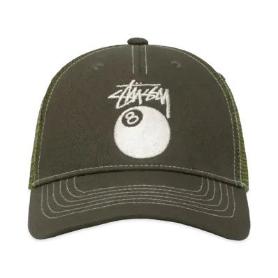 Stussy Low Pro Trucker 8 Ball Snapback "Forest"