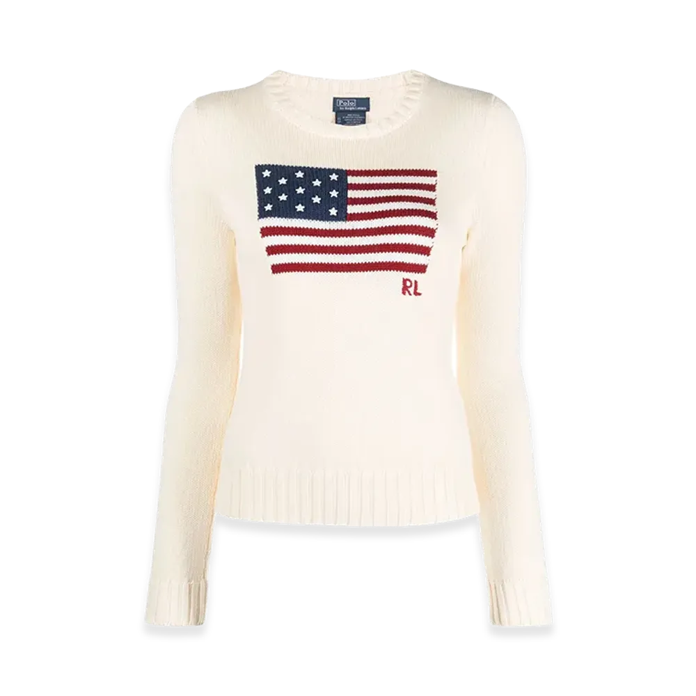 Polo Ralph Lauren Women's Creamy Cotton Knit Sweater "White"