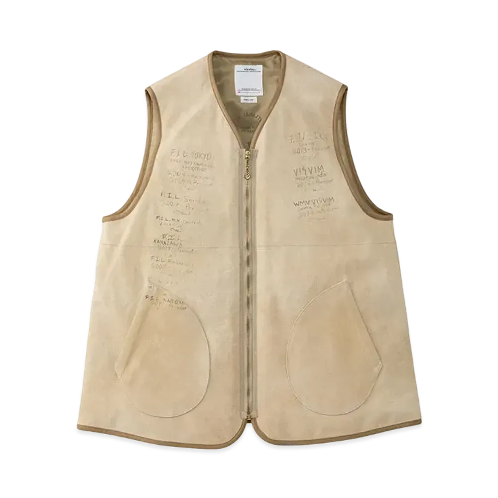 visvim TANA DEERSKIN DOWN VEST (N.D.) "Beige"