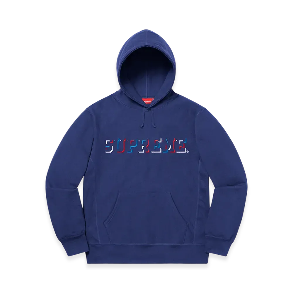 Supreme Drop Shadow Hooded Sweatshirt "Washed Navy"