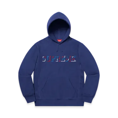 Supreme Drop Shadow Hooded Sweatshirt "Washed Navy"