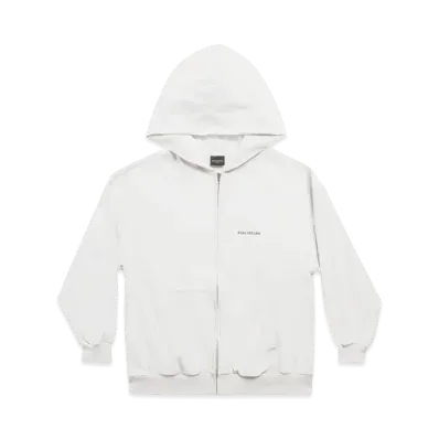 BALENCIAGA Women's Mirror Zip Up Hoodie Small Fit "Light Beige"