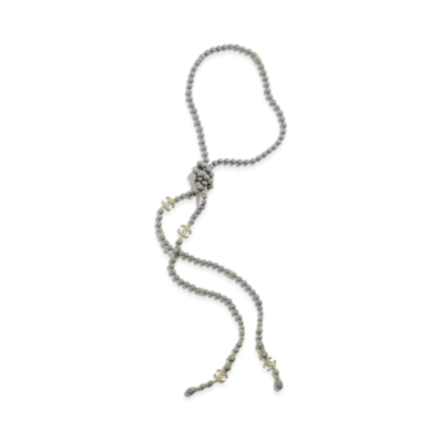 CHANEL Necklace Metal, Glass Pearls & Strass "Gold/Gray"