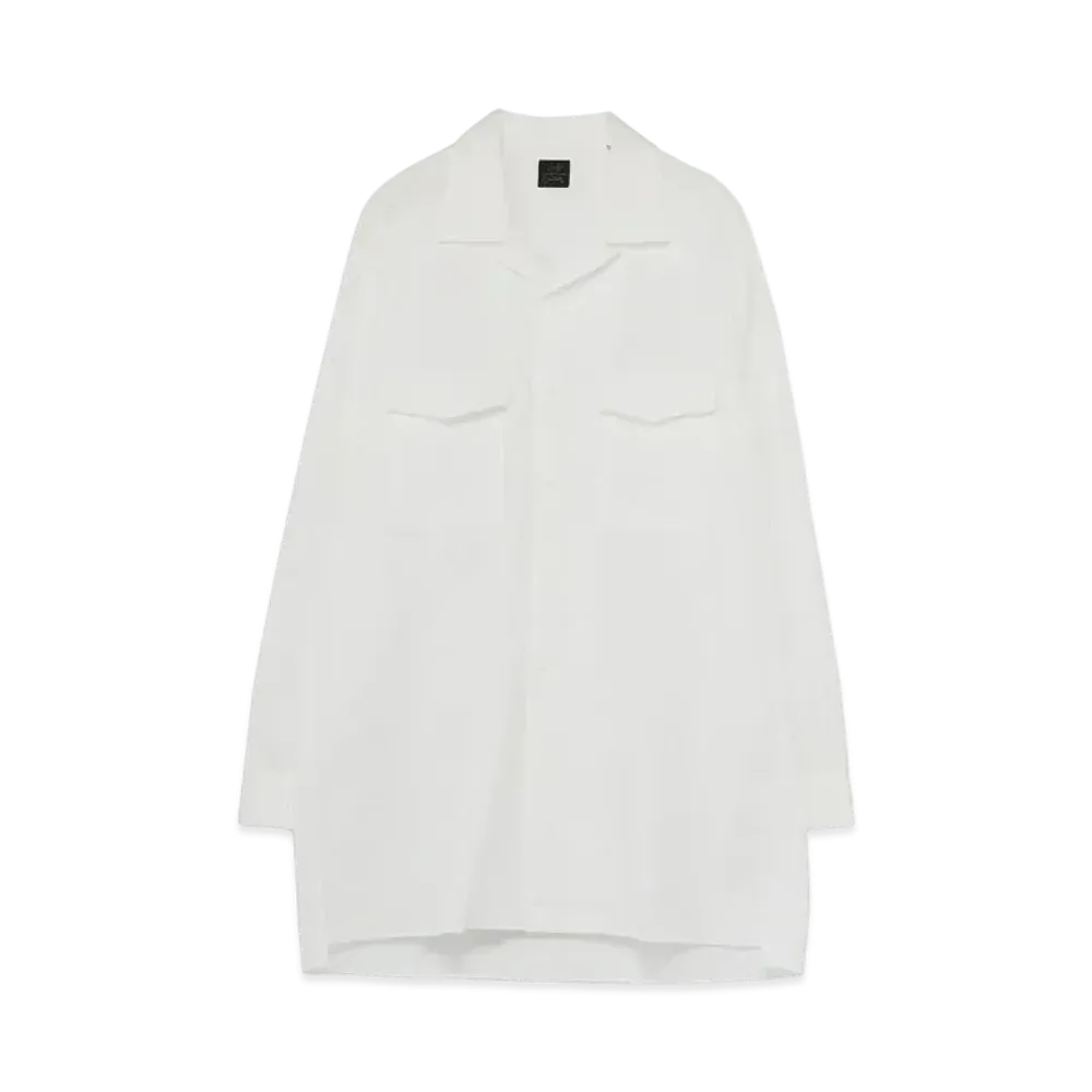 Yohji Yamamoto Pour Homme COSTUME D'HOMME SUIT BROAD OPEN COLLAR SHIRT "White"