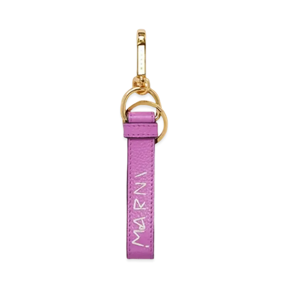 Marni Leather Keyring with Marni Mending "Cassis"