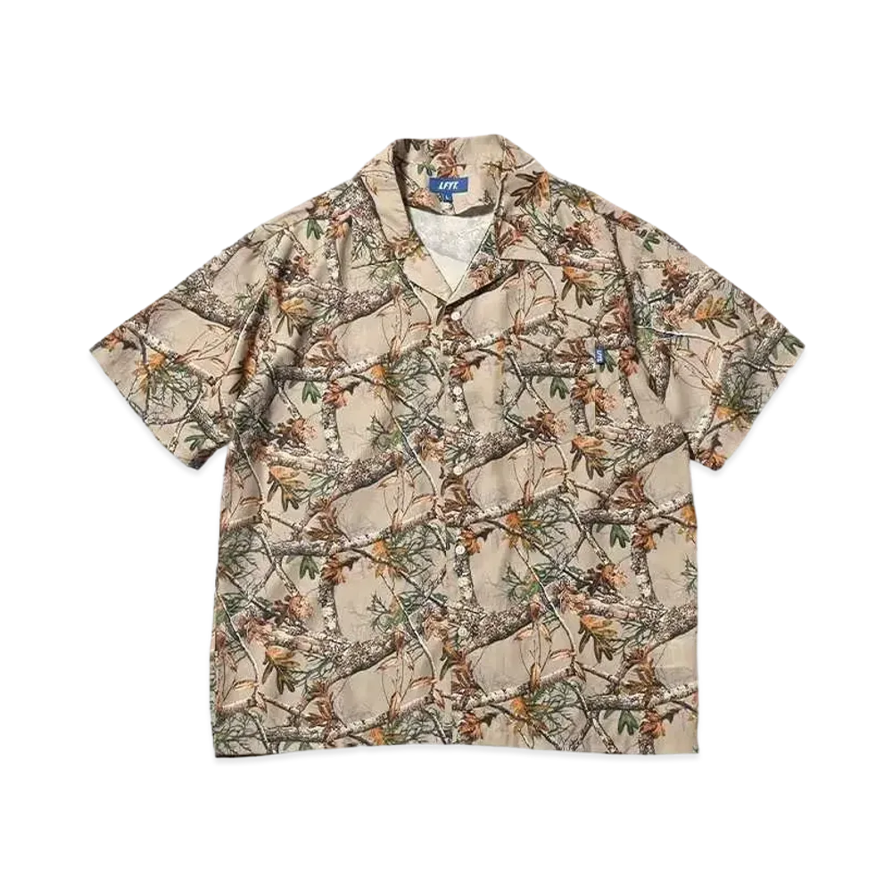 LFYT PATTERNED OPEN COLLAR S/S "REAL TREE"