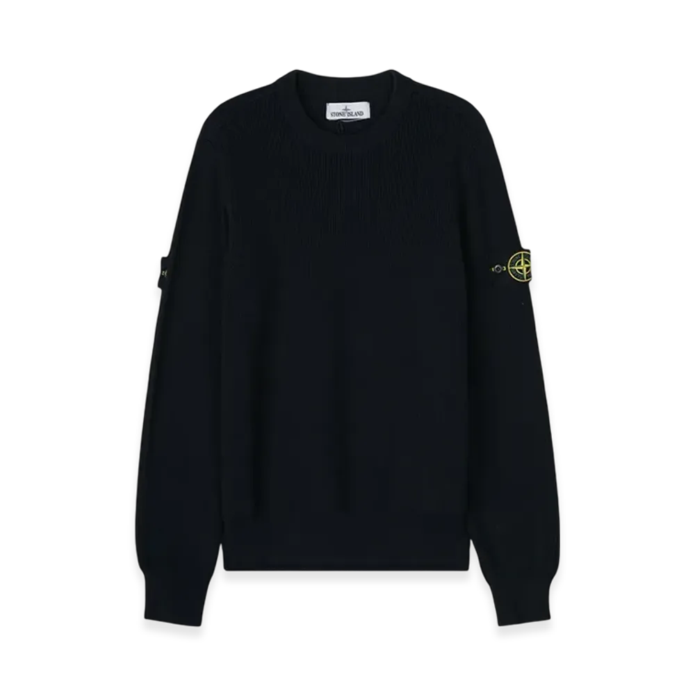 Stone Island 550D8 Ribbed Soft Cotton Crewneck Knit - 22SS "Navy Blue"