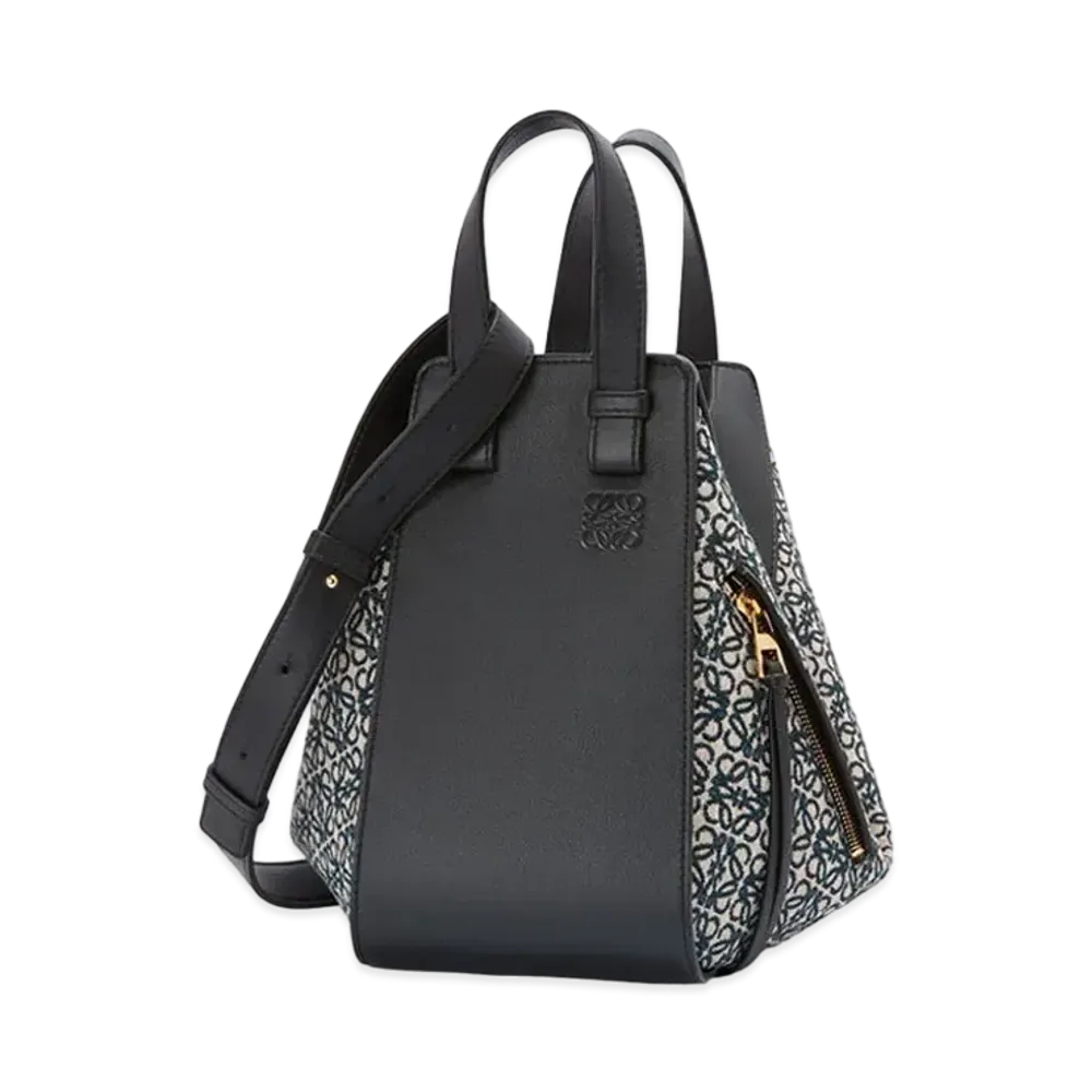 LOEWE Small Hammock Bag In Anagram Jacquard And Calfskin "Navy/Black"