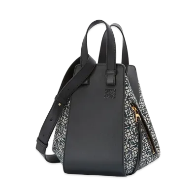 LOEWE Small Hammock Bag In Anagram Jacquard And Calfskin "Navy/Black"