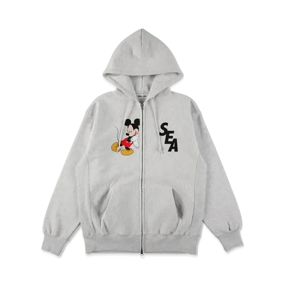 WIND AND SEA Mickey / Zip-Up Hoodie "Ash"