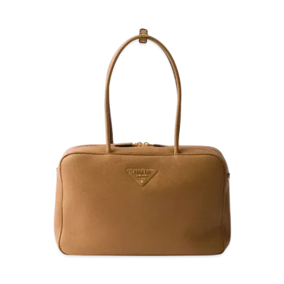 PRADA Large Leather Top-Handle Bag "Camel"
