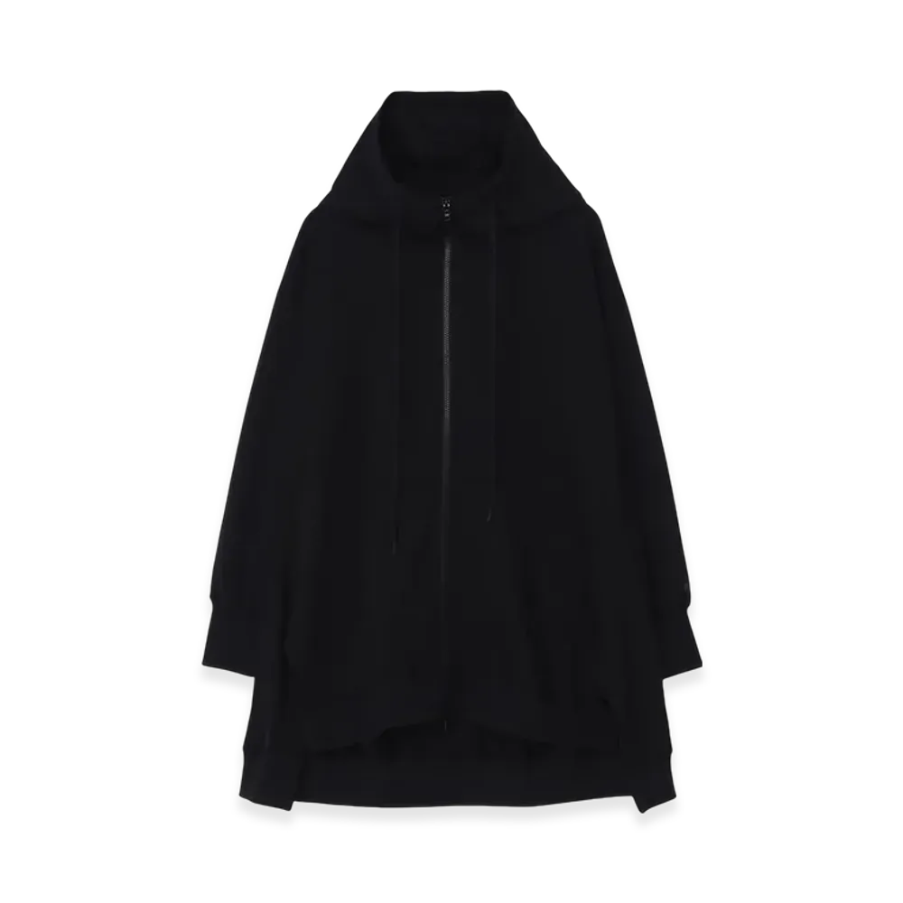 Yohji Yamamoto Pe Jersey Twill Unbalanced Hoodie B "Black"