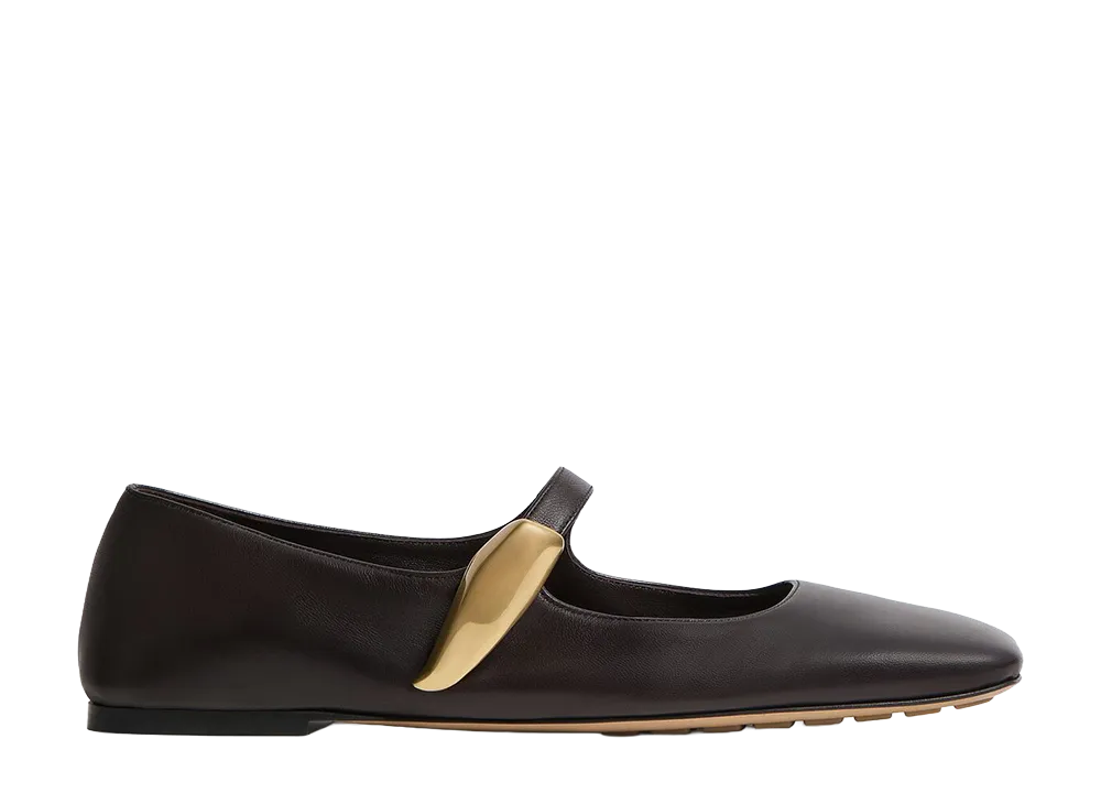 Bottega Veneta Women's Charlotte Mary Jane Ballerinas "Espresso"