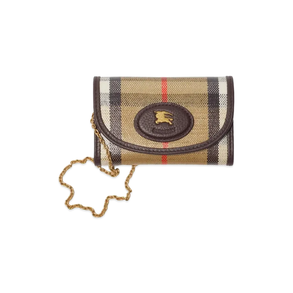 Burberry Women's Highland Chain Card Case "Sand Beige"