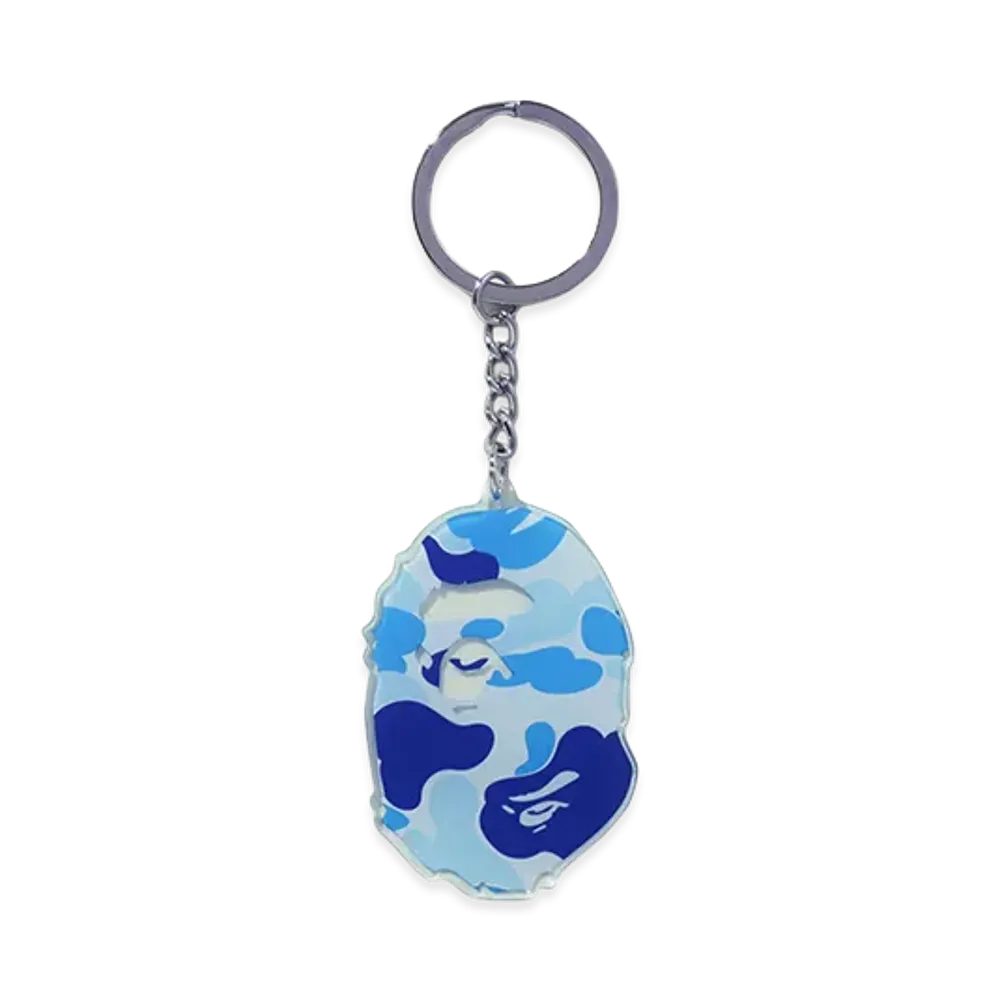 A BATHING APE ABC Camo Ape Head Acrylic Keychain "Blue"