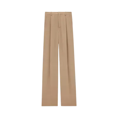 Saint Laurent Women's Pants in Silk Crepe
"Beige Fonce"