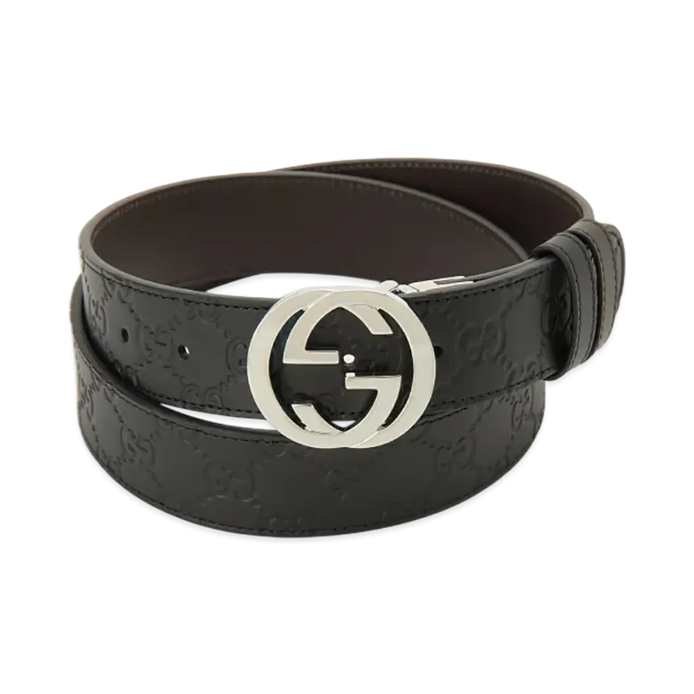 Gucci Signature Reversible Leather Belt "Black"