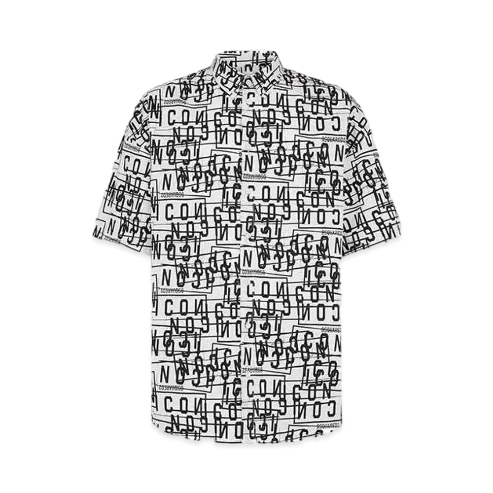 Dsquared2 Icon Stamps Oversize Short Sleeves Shirt "White/Black"