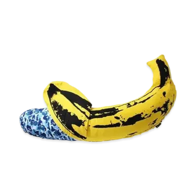 A BATHING APE / MEDICOM TOY / ANDY WARHOL ABC CAMO BANANA CUSHION S "Blue"