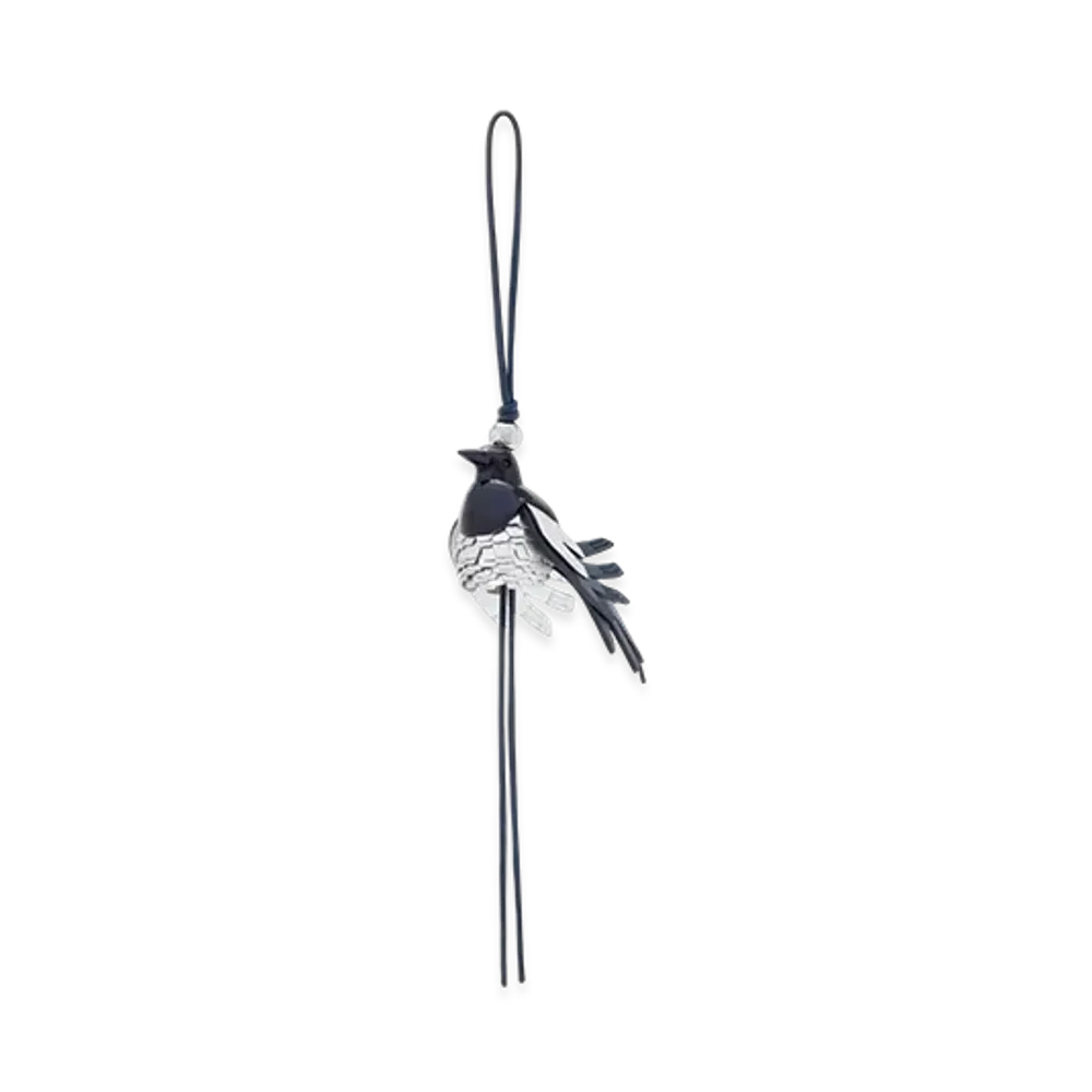 LOEWE Magpie Charm "Black/Silver"