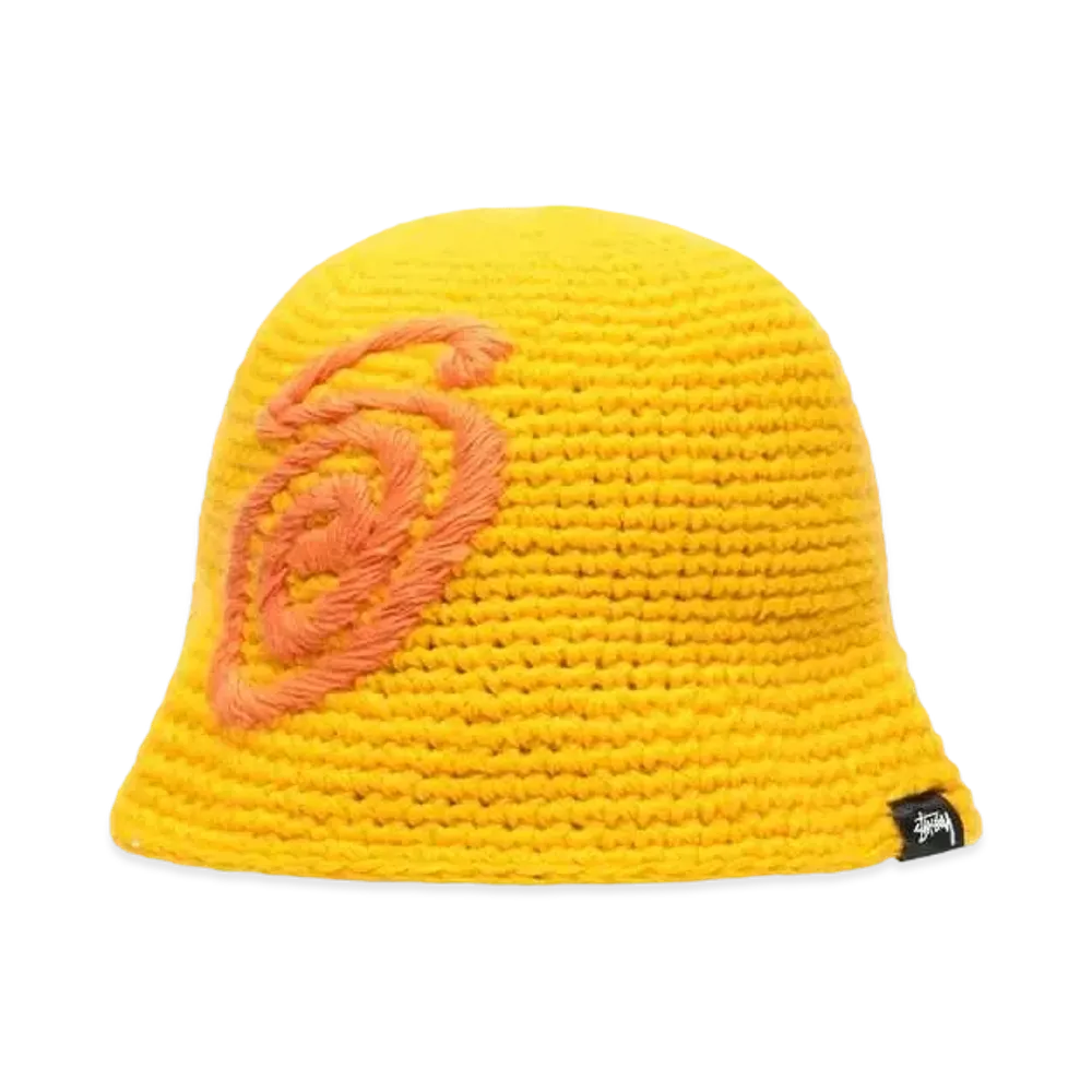 Stussy Bucket Hat Swirly S Knit "Yellow"
