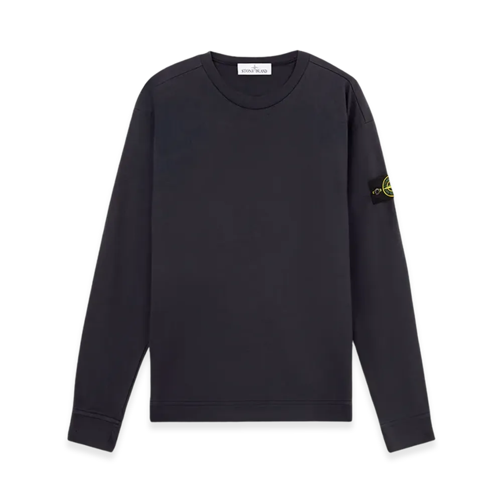 Stone Island 63750 Heavy Cotton Jersey Crewneck Sweatshirt with Ribbing - 24FW "Navy Blue"