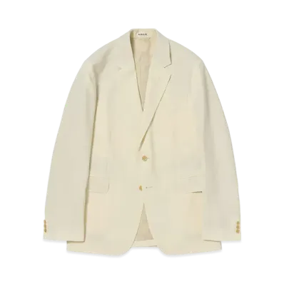 AURALEE Wool Kid Mohair Hop Sack Jacket "Ivory White"