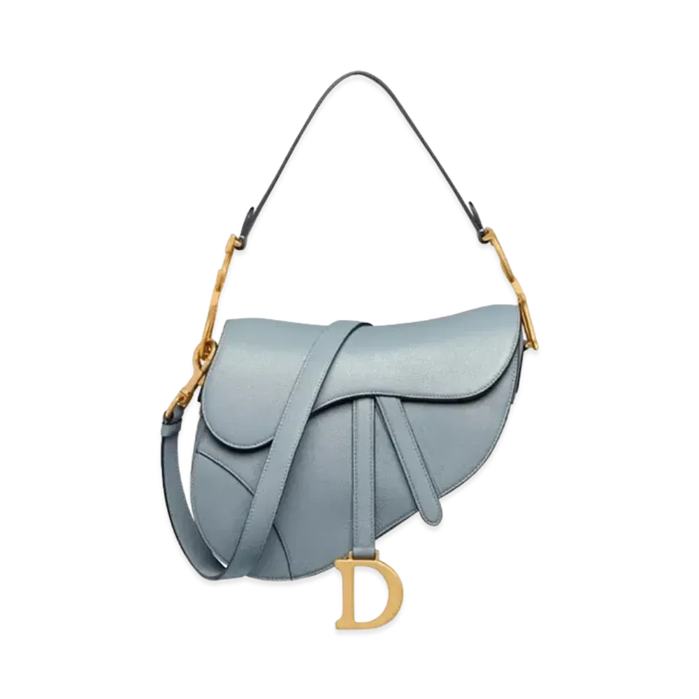 Dior Saddle Bag Strap Goatskin "Cloud Blue"