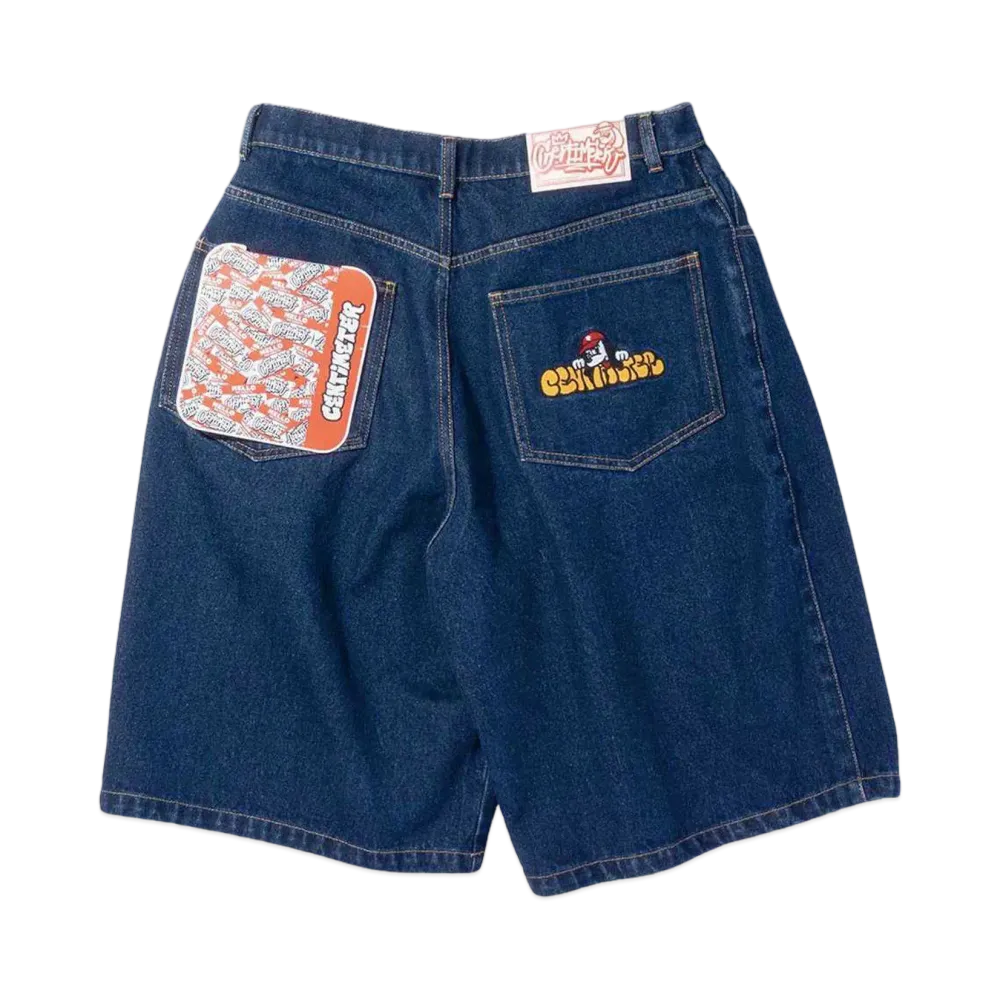 centimeter centimeter wide denim half pants "Indigo"
