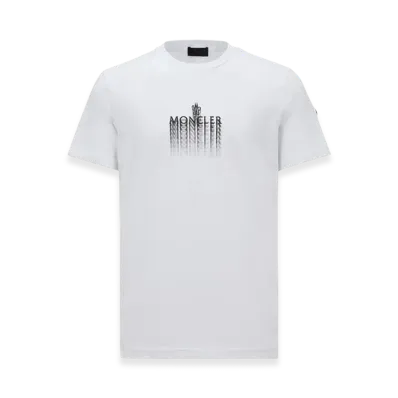 MONCLER Faded Logo Cotton T-Shirt "White"
