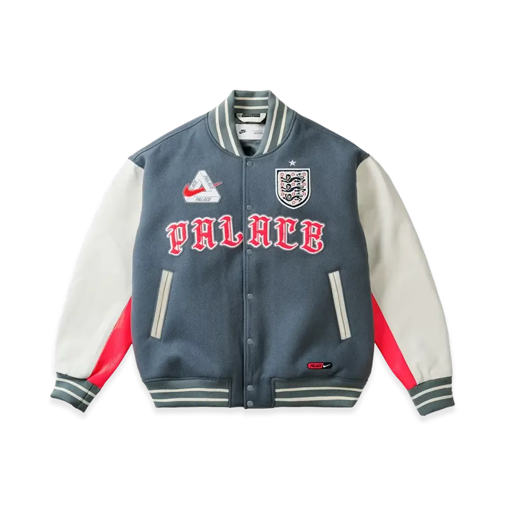 Nike x PALACE X2 World Cup Varsity Jacket England "Grey"