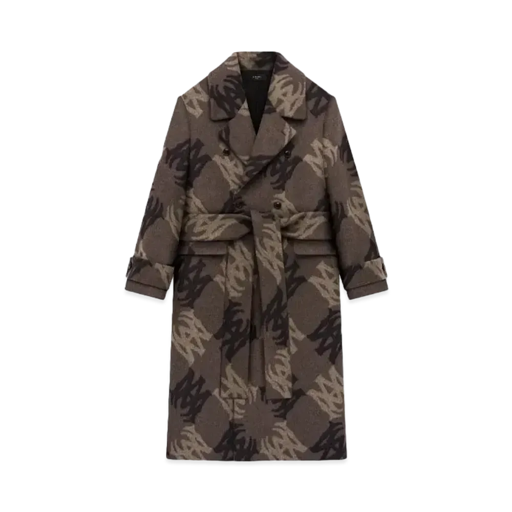 AMIRI MA Quad Brushed Double-Breasted Overcoat "Dark Brown"