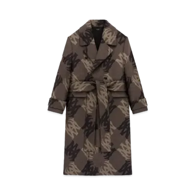 AMIRI MA Quad Brushed Double-Breasted Overcoat "Dark Brown"