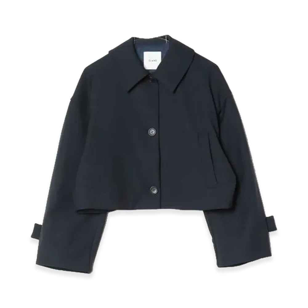 CLANE Women's Bulky Sleeve Cropped Jacket "Navy"