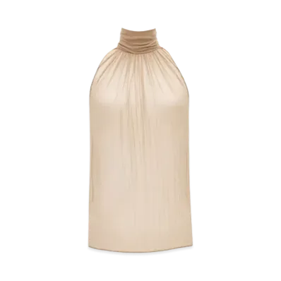 Saint Laurent Women's Blouse in Silk Muslin "Beige"