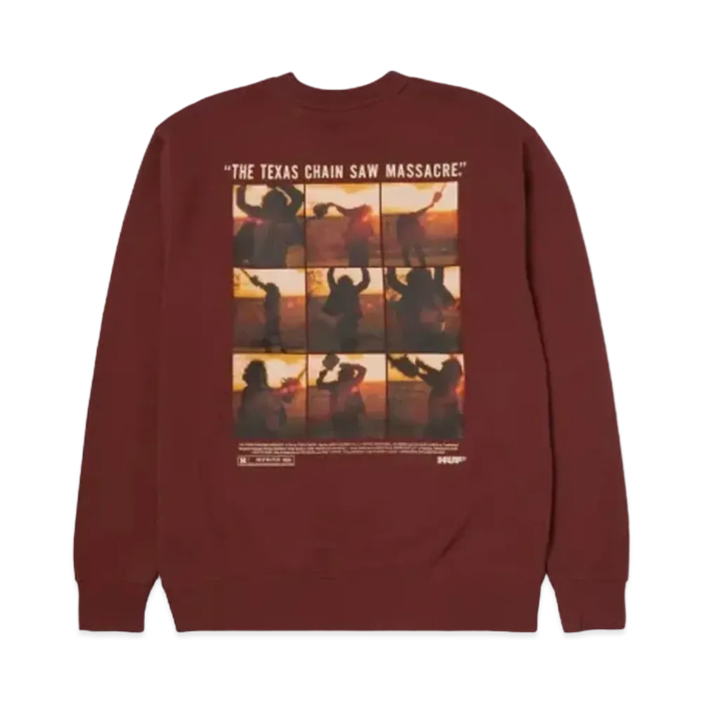 HUF x Texas Chainsaw Massacre Unparalleled Terror Crewneck "Chocolate"