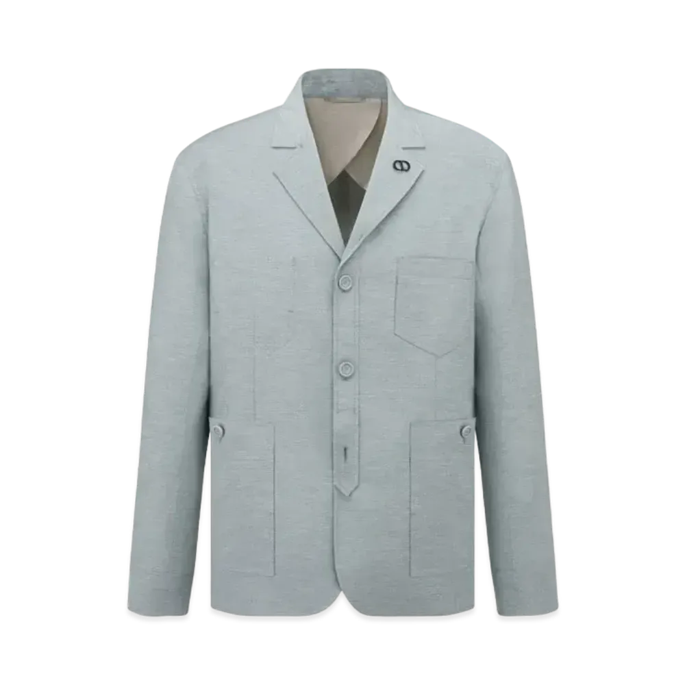 Dior Classic Workwear Jacket Slab Cotton Blend "Gray"