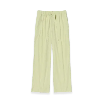 AURALEE Cotton Poplin - Pyjamas Pants "Light Moss Stripes"