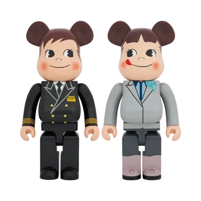 Bearbrick for ANA CAPTAIN Poko-chan & CA the 10th generation Peko-chan 1000% Set of 2